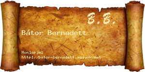 Bátor Bernadett névjegykártya