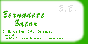 bernadett bator business card