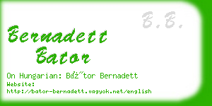 bernadett bator business card